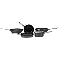 Prestige Hard Anodised 5-Piece Cookware Set includes 20 cm/ 28 cm Frypans, 26 cm Stirfry, 24 cm Square Grill Pan and 16 cm Saucepan