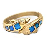 14KT Opal Inlay Dolphin Ring