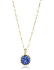 Marcia Moran "Midnight" Dark Blue Druzy Small Circle Pendant Necklace