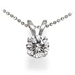 14K White Gold Round Solitaire Diamond Pendant (5/8 ctw, H-I/I1)