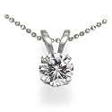 14K White Gold Round Solitaire Diamond Pendant (5/8 ctw, G-H/SI1-I2)