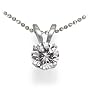 14K White Gold Round Solitaire Diamond Pendant (5/8 ctw, H-I/I1)