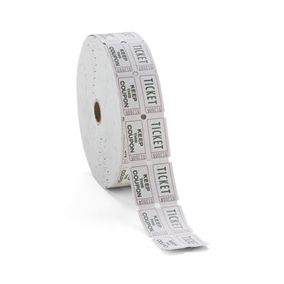 PM Company Double Deposit One, Keep One Ticket Roll, White,  1 Roll of 2000 Tickets (59005) Picture
