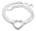 Sterling Silver Multi Strand Chain and Open Heart Bracelet - 7.5
