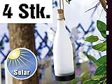 Lunartec Solar-LED-Lampe Flaschenpost, farbwechselnd, 4er-Set