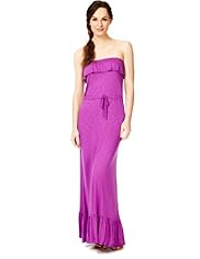 Frilled Bandeau Maxi Dress
