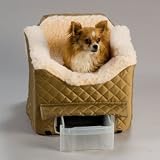 Snoozer Lookout II Dog Car Seat with Khaki Quilt Cover