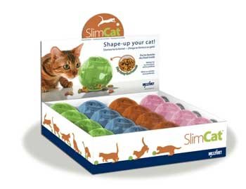 Multivet Petsafe Slimcat Tricky Treat Ball cat toy Asst 16pc