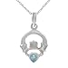 Sterling Silver Claddagh with Blue Topaz Necklace