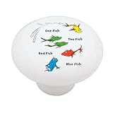 Dr Seuss One Fish, Two Fish Decorative High Gloss Ceramic Drawer Knob