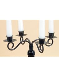 From Amazon.com. Click for details:
 Home: Four Arm Candelabra Wine Stopper Candle Holder Decor Centerpiece Taper Stick, Black Metal - Sunline Home: Four Arm Candelabra Wine Stopper Candle Holder Decor Centerpiece Taper Stick, Black Metal - Sunline
