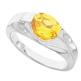 14K White Gold Citrine Ring