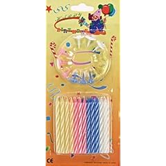 24 St�ck bunte Geburtstagskerzen # mit 12 Haltern # f�r Geburtstagstorte # Kindergeburtstag # Party # Geburtstagskuchen # Deko f�r Torten und Kuchen