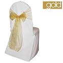 Gold Organza Wedding Chair Sash Bows (Set of 10)