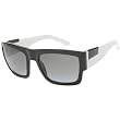 Fox Racing The Decorum Adult Fashion Sunglasses w/ Free B&F Heart Sticker Bundle - Metallic Black/White/Black Gradient
