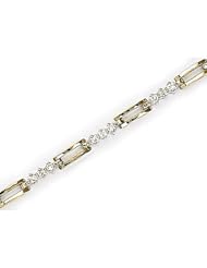 14kt Yellow Gold Rectangular Links Diamond Bracelet 1.00ct TW