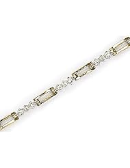 14kt Yellow Gold Rectangular Links Diamond Bracelet 1.00ct TW