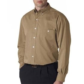Buy Bill Blass Premium Mens Wrinkle Free End on End Shirt with Pocket - Khaki by A&E Designs