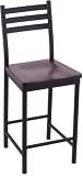 100 Ladderback Steel Frame Barstool with Wood Seat