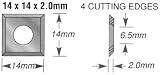 Amana RCK-70 Replacement Straight Carbide Insert Knives - 14mm Length; 14mm Width; 2.0mm Thickness