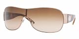 VERSACE VE2101 VE 2101 105213 ORANGE METAL SHIELD FRAME BROWN GRADIENT LENS SUNGLASSES SHADES