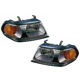 IMAGE OF Mitsubishi Montero Sport Flat Black Headlight Headlamp Driver/Passenger Pair New