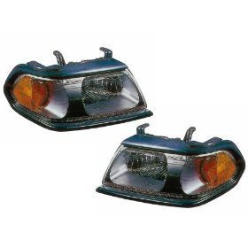 Mitsubishi Montero Sport Flat Black Headlight Headlamp Driver/Passenger Pair New On Sale