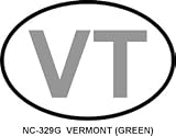VT (GREEN) Oval Bumper Sticker