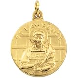 CleverEve's Sterling Silver 18.00 mm St. Lawrence Medal W 18 Inch Chain