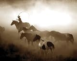 2 Western Art Print Posters Cowboys Horses Equestrian Prints 14x11