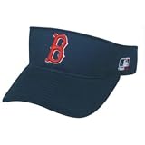 MLB ADULT Boston RED SOX Home Navy Blue VISOR Adjustable Velcro TWILL