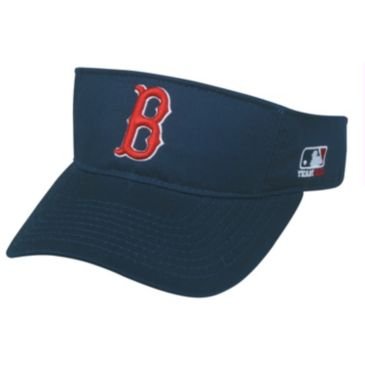 MLB ADULT Boston RED SOX Home Navy Blue VISOR Adjustable Velcro TWILL
