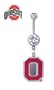 Ohio Buckeyes Silver Plated 14 Gauge Belly Button Ring