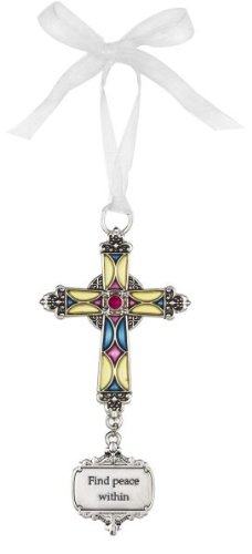Ganz Find Peace Within Stained Glass Cross Ornament Size: 3 1/2 inches Ganz Find Peace Within Stained Glass Cross Ornament Size: 3 1/2 inches