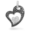 14k Gold 2 3/5ct TDW Black Diamond Heart Necklace (I, I1)