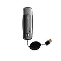 Retractable USB Cable for the Sony Walkman NW-E002 with Power Hot Sync and Charge capabilities - Gomadic Brand w/ TipExchange Technology