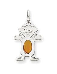 Genuine IceCarats Designer Jewelry Gift 14K Wite Gold Girl 7X5 Oval Genuine Citrine-November