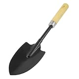 Amico 14.5" Length Gardening Wood Handle Black Shovel Tool
