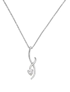 R&T - 80187 - Collier Femme - Argent fin 925/1000 - 1.7 gr - Oxyde de Zirconium - Blanc - 45 cm