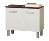 Ambientehome 54035 Waschbeckenunterschrank Katun wei� / Wenge 31.5 x 65 x 56.5 cm