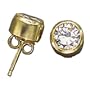 14K gold round bezel 6.5mm / 2.0ct tw stud earrings