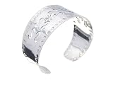 Sterling Silver Punched Edge Polished Cuff with Cut-out S Curve Designs