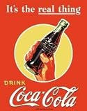 COKE Real Thing - Bottle Vintage Bar Metal Antique Nostalgic Collectible Tin Sign