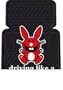 Happy Bunny "driving like a psycho is fun." Floor Mats - Set of 2