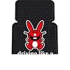 Happy Bunny "driving like a psycho is fun." Floor Mats - Set of 2