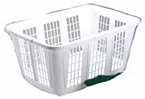 Rubbermaid 2965-85-WHT 1.65 Bushel White Laundry Basket Rectangular