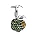 14K White Gold Sapphire, Tsavorite and Diamond Apple Charm/Pendant