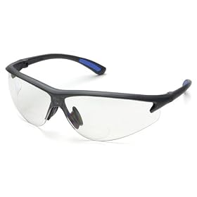 Bifocal Safety Glasses in Polycarbonate Clear Lens +1.5 Diopter