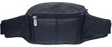 Leather Cell Phone/Fanny Pack - Black