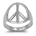 Sterling Silver Ring - Peace Sign - Face Height: 18mm - Size: 4-14